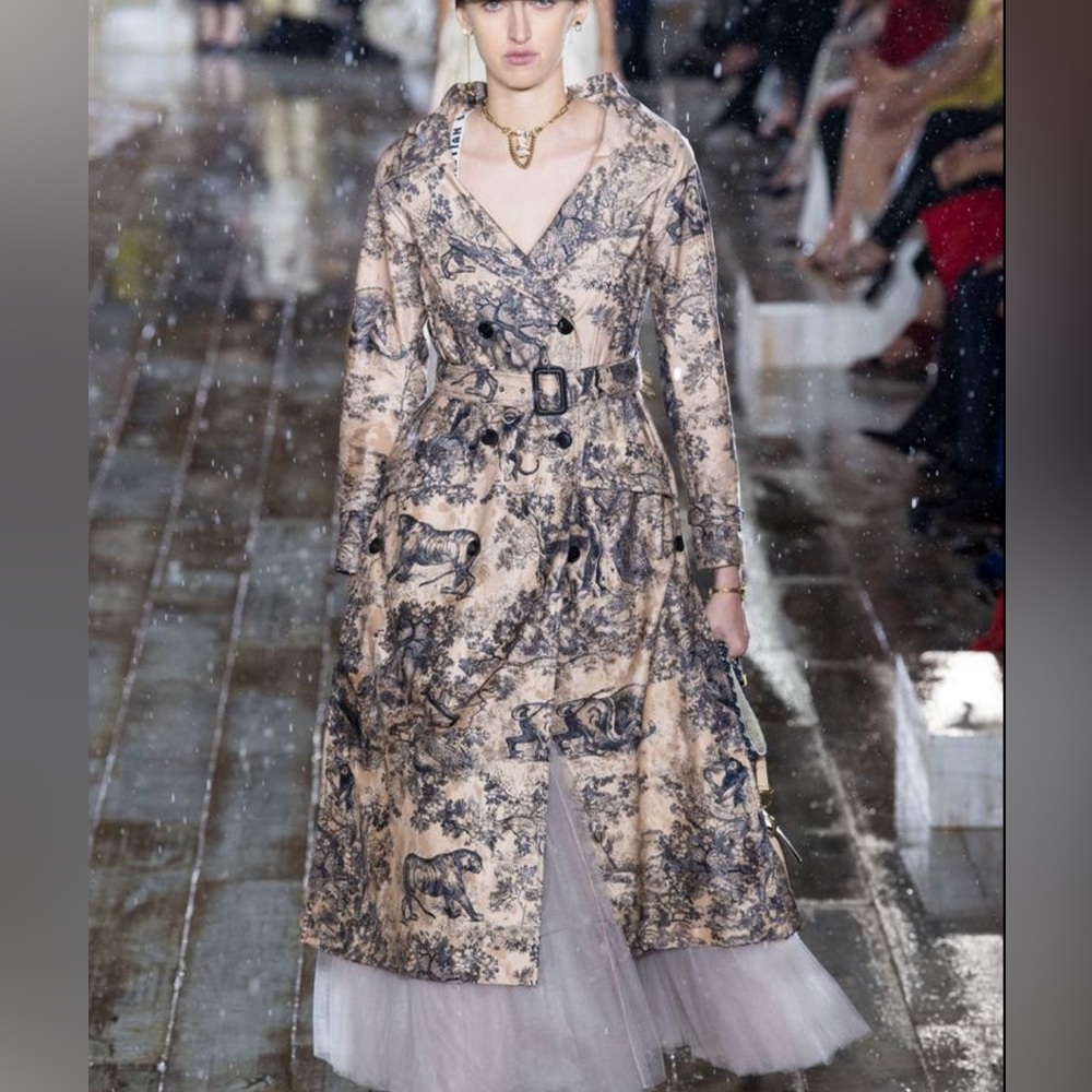 Christian Dior toile de Jouy Cruise Collection Coat